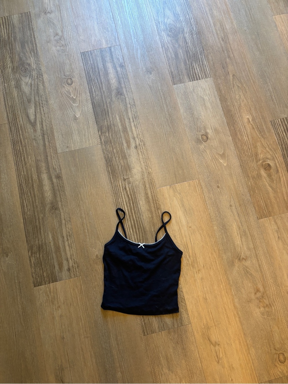 Garage Black Cami with White Contrast Trim